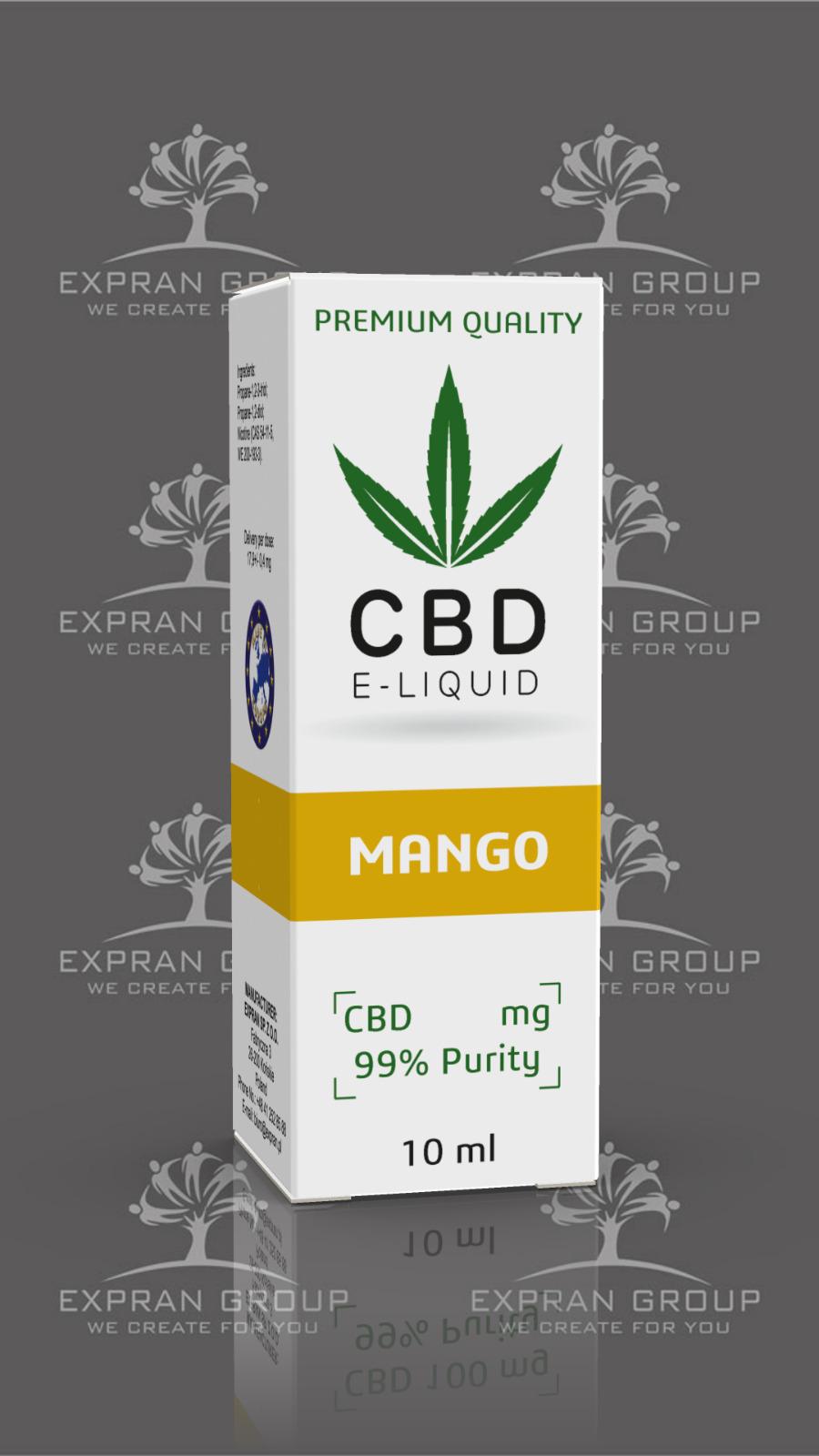 10 ml CBD Vape Liquid - Mango 600mg (6%)