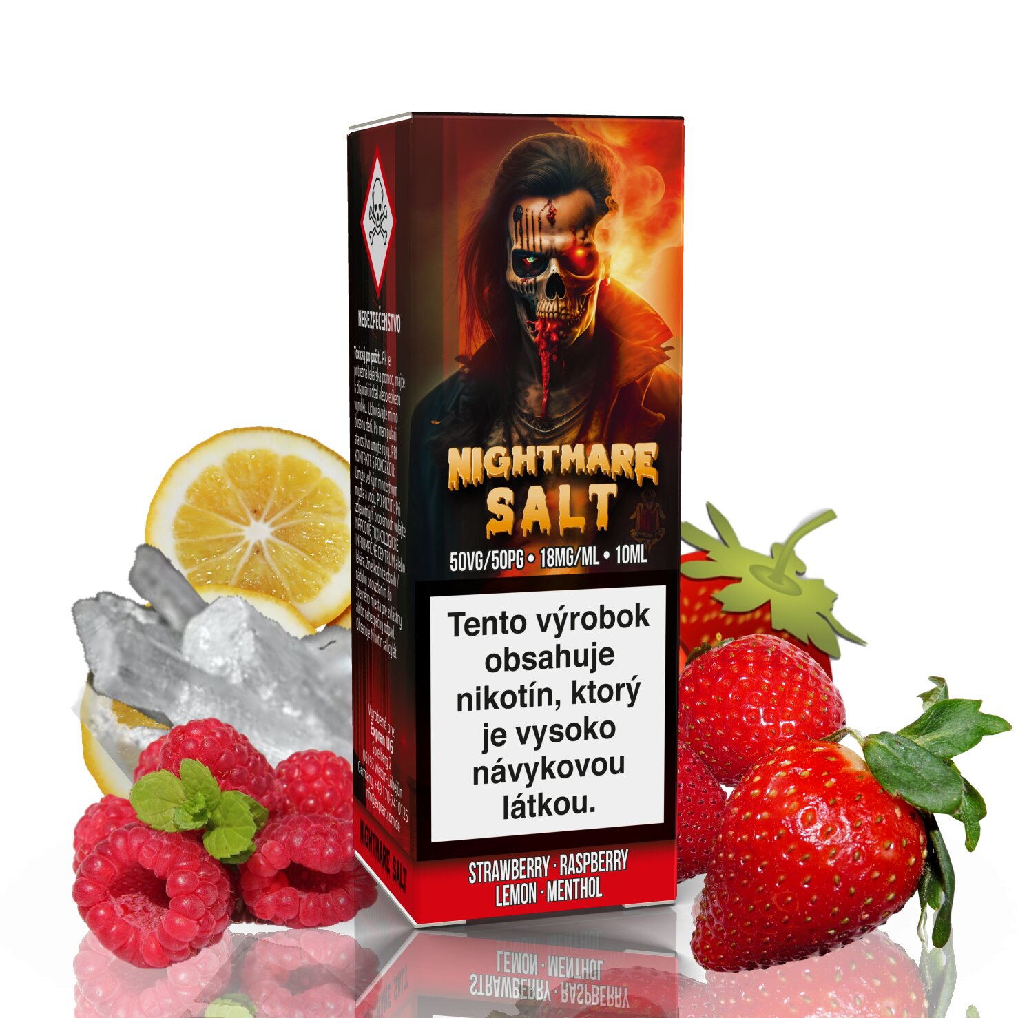 10 ml Nightmare Salt - Strawberry Raspberry Lemon Menthol 18 mg/ml 