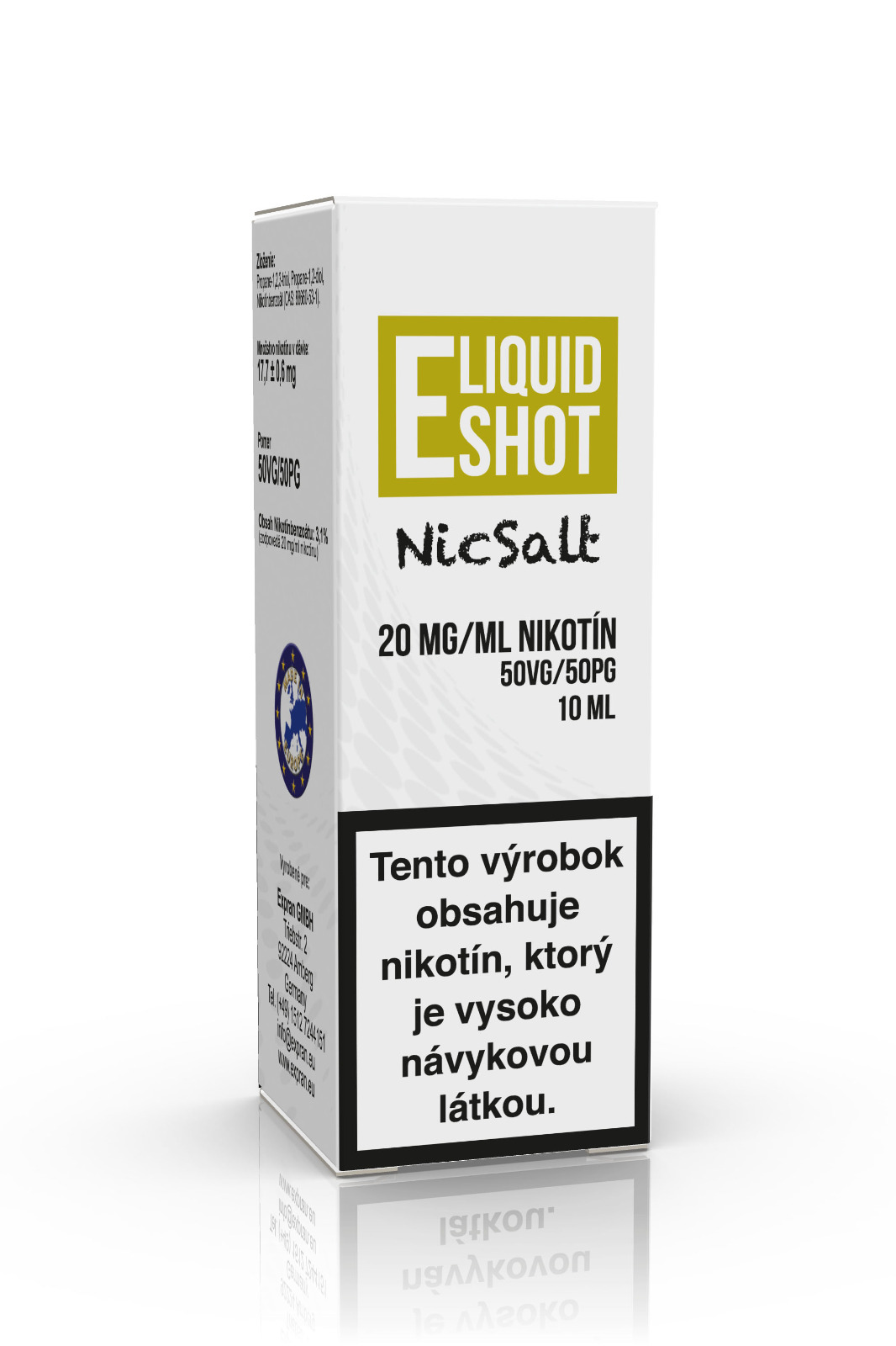 10 ml E-Liquid Shot Booster NICSALT 50PG/50VG 20 mg/ml