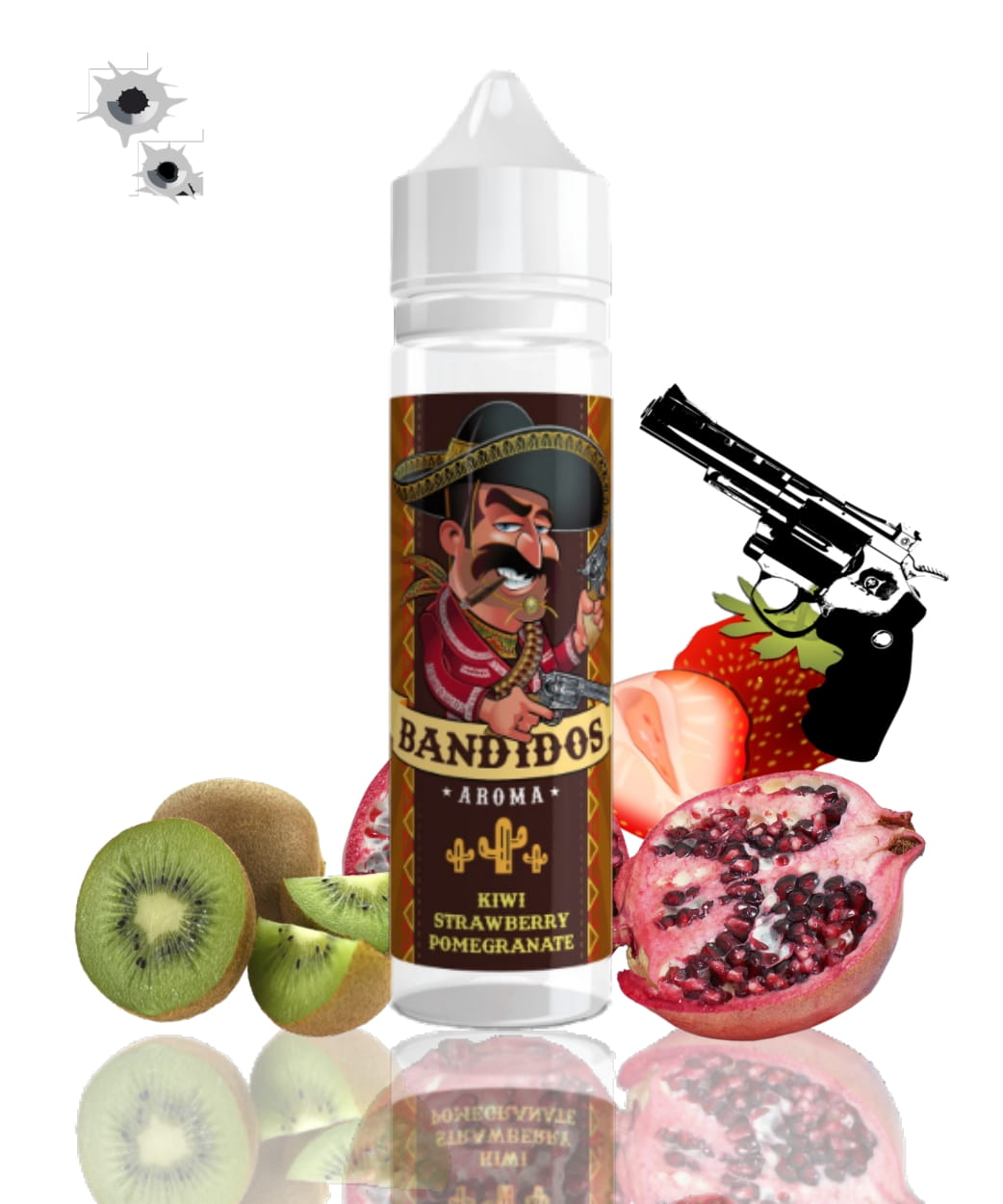 10 ml Bandidos - Kiwi Strawberry Pomegranate (Shake & Vape)